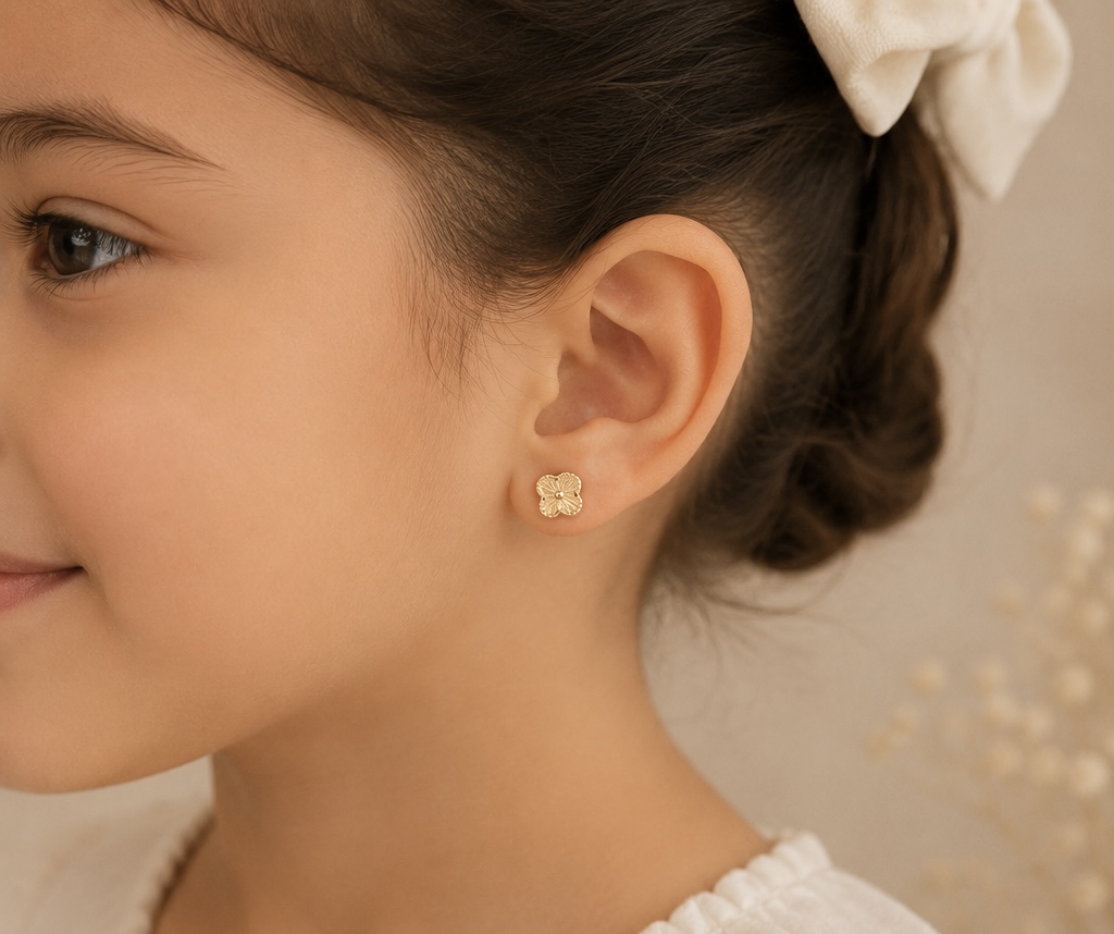 Aretes de Flor para Niña